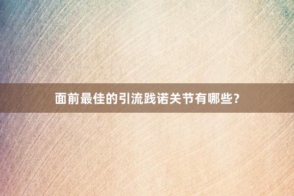 面前最佳的引流践诺关节有哪些？
